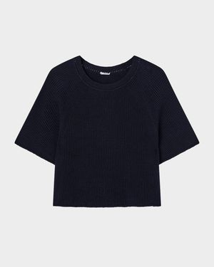 Ribbed Raglan-Sleeve Top