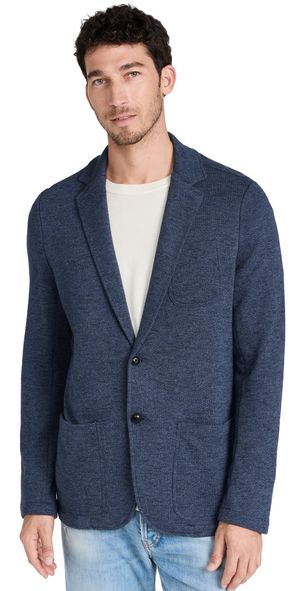 Faherty Inlet Knit Blazer Deep Navy Melange M