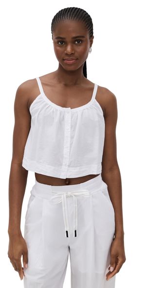 Stateside Voile Cropped Button Cami White L
