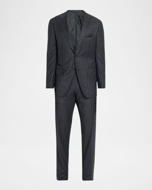 Men's Wool Pinstripe Two-Piece Suit