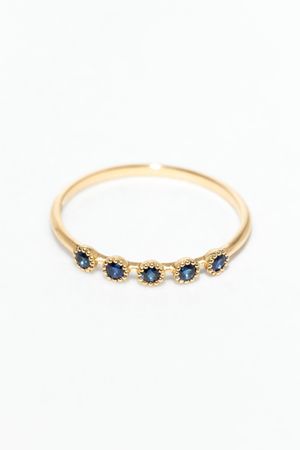 Yay - Bague sonia or 750 - saphir bleu - Taille 60 - Bleu