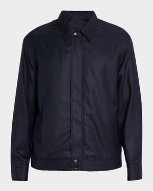 Men's Wool and Cashmere Hidden-Zip Blouson