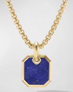Men's Roman Pendant with Gemstone in 18K Gold, 15mm