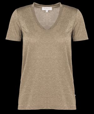 Please - T-shirt Col V en fibres métallisées - Taille XL - Kaki