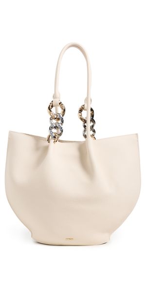SIMKHAI Arlo Chain Pebble Leather Tote Cream One Size