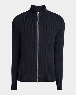 Men's Ribbed Full-Zip Sweater