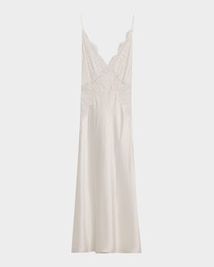 Backless Lace & Silk Charmeuse Nightgown
