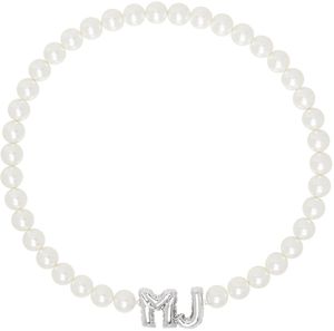 Marc Jacobs White 'MJ' Balloon Pearl Necklace