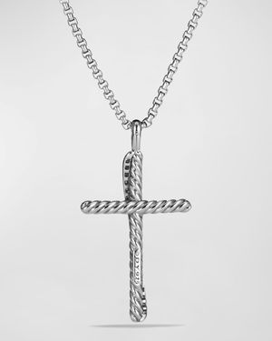 Cross Crossover Diamond Pendant Necklace