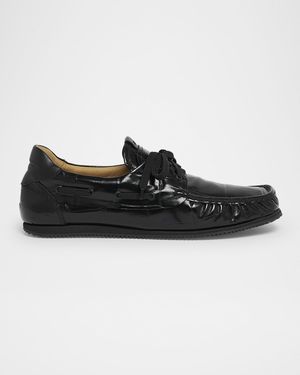 Men's Les Batto Croc-Embossed Leather Boat Shoes