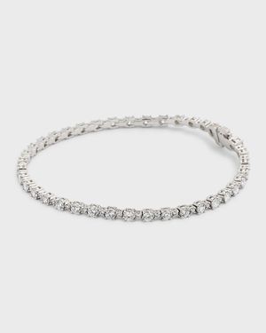 18K White Gold Round Diamond GH/SI Tennis Bracelet, 3.67tcw, 7"L