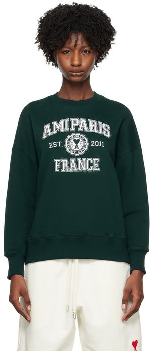AMI Paris SSENSE Exclusive Green 'Ami Paris' Sweatshirt