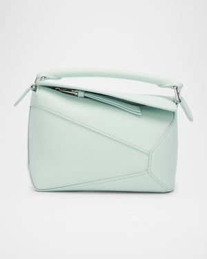 Puzzle Edge Mini Top-Handle Bag in Calfskin Leather