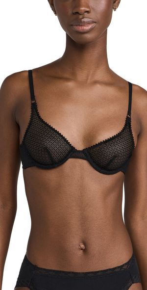 Kiki De Montparnasse Crochet Demi Bra Black 36B