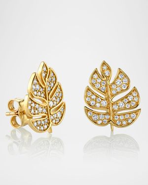 Medium Monstera Leaf Stud Earrings