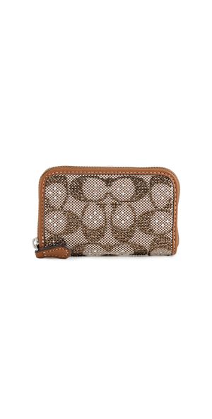 Coach Crystal Signature Jacquard Essential Small Card Case LH/Burnished Amber One Size