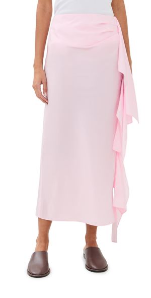 Tibi Italian Sporty Nylon Ribbon Skirt Pink 12