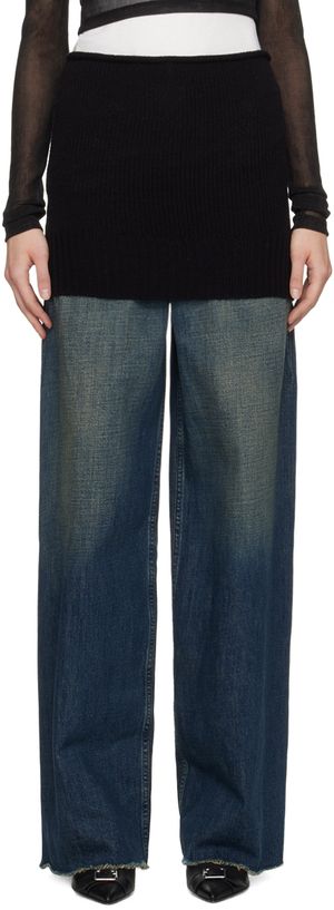 MM6 Maison Margiela Black Rolled Edge Miniskirt