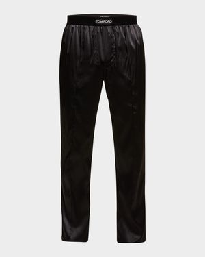 Men's Silk Logo Pajama Pants