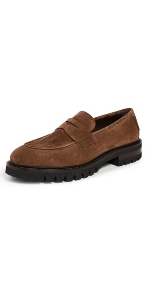 FERRAGAMO Aspen Auckland Suede Loafers MIDBROWN 8.0 EE