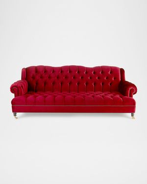 Mr. Smith Cranberry Tufted Sofa 94.5'