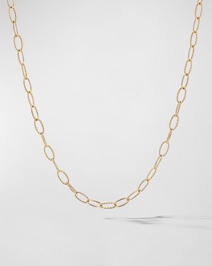 Elongated Oval Link Necklace in 18K Gold, 6mm, 36"L
