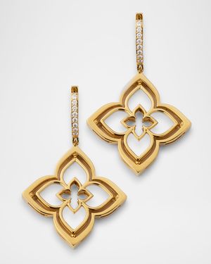 18K Yellow Gold Diamond and Mother-of-Pearl Venetian Princess Pirouette Earrings