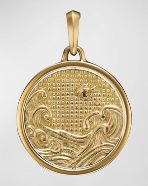 Men's Duality Pendant in 18K Gold, 30mm