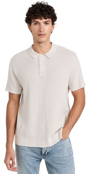 Onia Cotton Textured Knit Polo Stone XXL