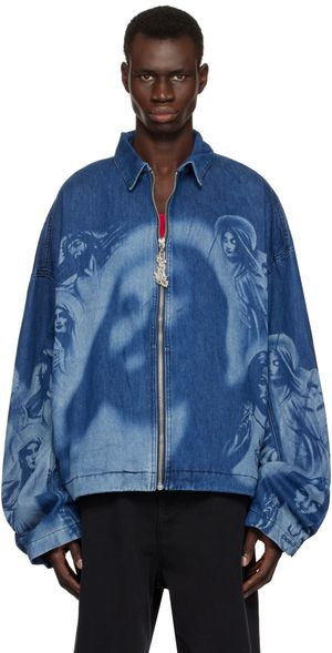 Gerrit Jacob Blouson surdimensionné bleu en denim