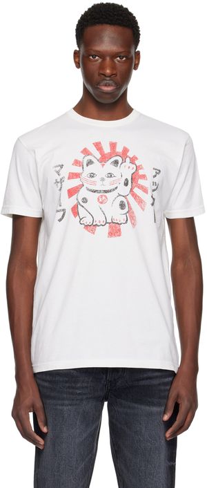 COÛT DE LA LIBERTÉ White Freddie Happy Cat T-Shirt