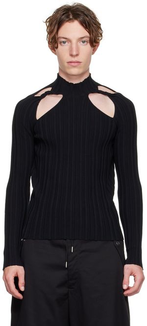 Dion Lee SSENSE Exclusive Black Collarbone Skivvy Sweater