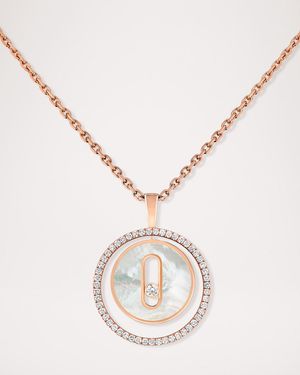 LUCKY MOVE 18K ROSE GOLD MOTHER-OF-PEARL PENDANT NECKLACE