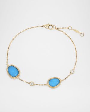 Nina Mariner 18K Yellow Gold Bracelet with Turquoise and Diamonds