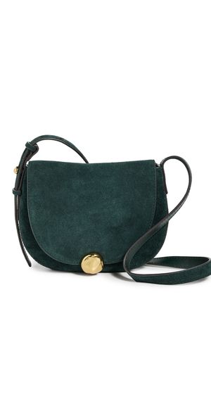 Madewell Suede Small Dakota Saddle Crossbody Bag Midnight Forest One Size