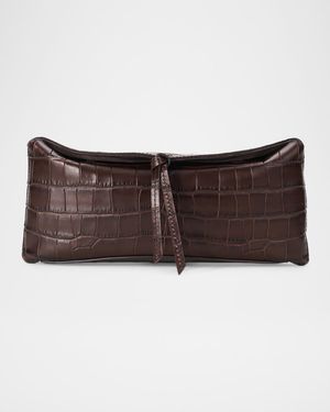 Eve Croc-Embossed Leather Clutch Bag