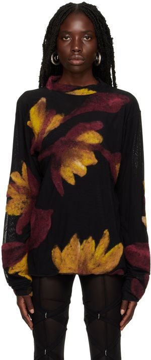 Feben Black Petal Sweater