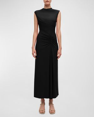 Acacia Sleeveless Draped Midi Dress