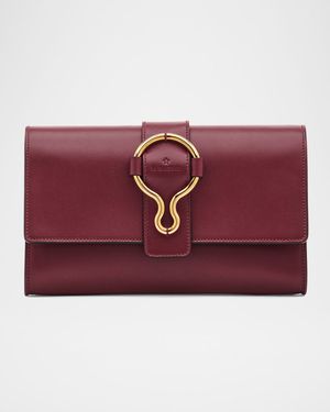 Consuelo Leather Flap Clutch Bag