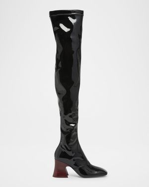 Janis Patent Leather Over-The-Knee Boots