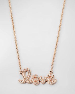 Gold Diamond Love Necklace, Small