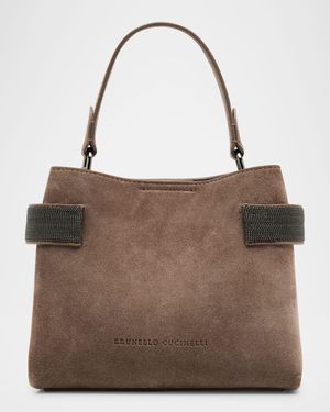 Essense Mini Monili Suede Top-Handle Bag