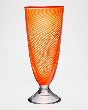 Red Rim Footed Vase