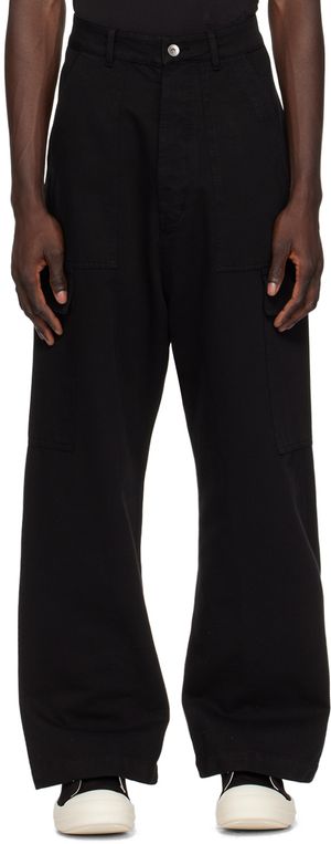 Rick Owens DRKSHDW Black Wide Cargo Pants