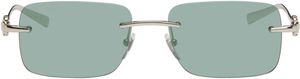 Gucci Lunettes de soleil argentées à barre supérieure et à mors