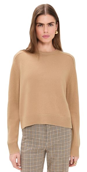 Theory Cropped Cashmere Pullover Sweater New Camel M
