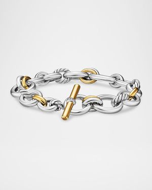 DY Mercer Chain Bracelet with Diamonds in Silver and 18K Gold, 5mm