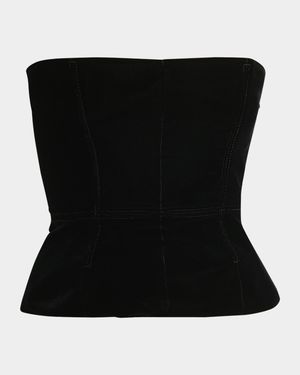 Viscose Velvet Strapless Corset