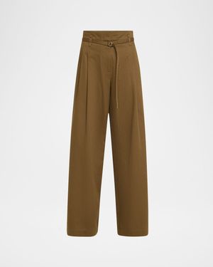 Raver Belted Fine Herringbone Pants