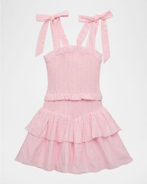 Girl's Tween Emerson Tie-Shoulder Ruffle Dress, Size S-XL